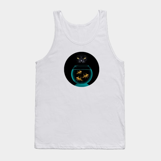 Black Cat & Goldfish #2 Tank Top by Vin Zzep